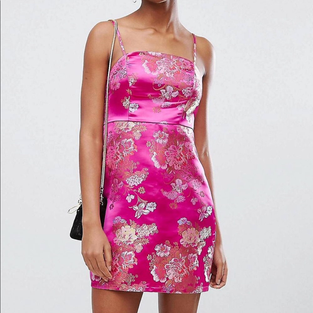 Jacquard Mini Slip Dress